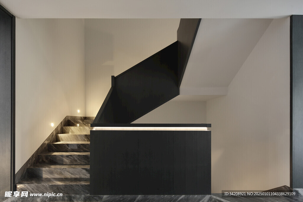 家居客厅卧装修卧室现代楼梯间