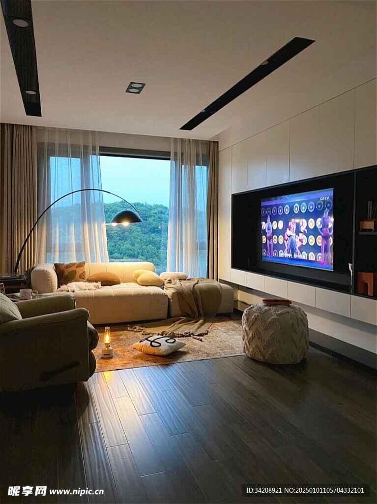 吊顶天花无主灯客厅卧室现代简约