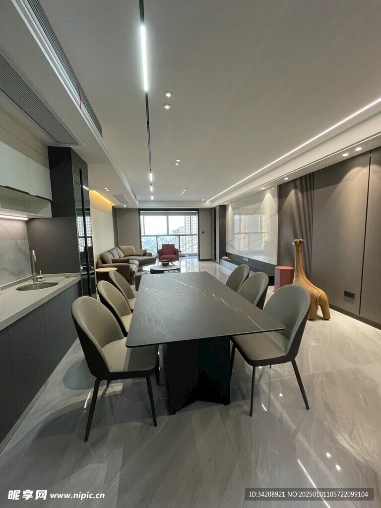 吊顶天花无主灯客厅装修现代简约