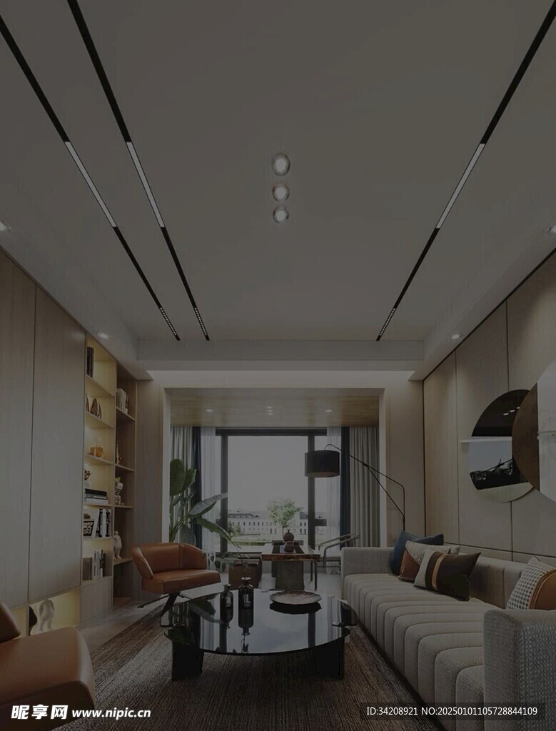 吊顶天花无主灯客厅卧室现代简约