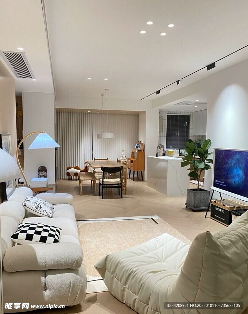 吊顶天花无主灯客厅装修现代简约