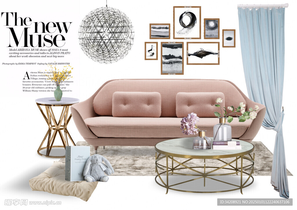 装修乳胶漆北欧家具墙面软装搭配