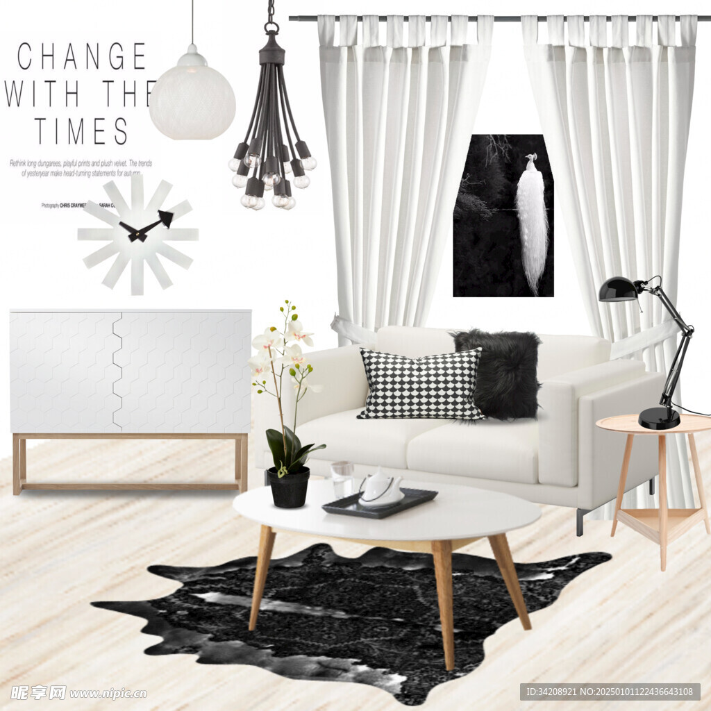 装修乳胶漆北欧家具墙面软装搭配