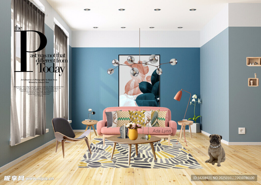 装修乳胶漆北欧家具墙面软装搭配