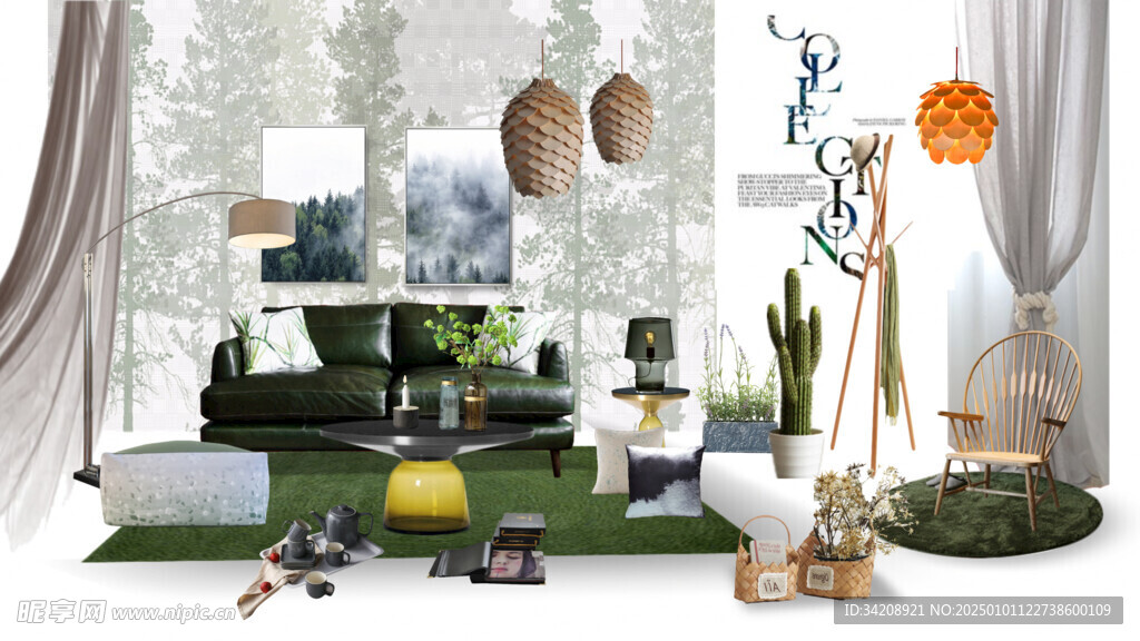 装修乳胶漆北欧家具墙面软装搭配