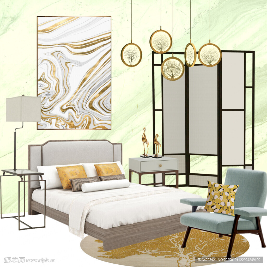 装修乳胶漆北欧家具墙面软装搭配