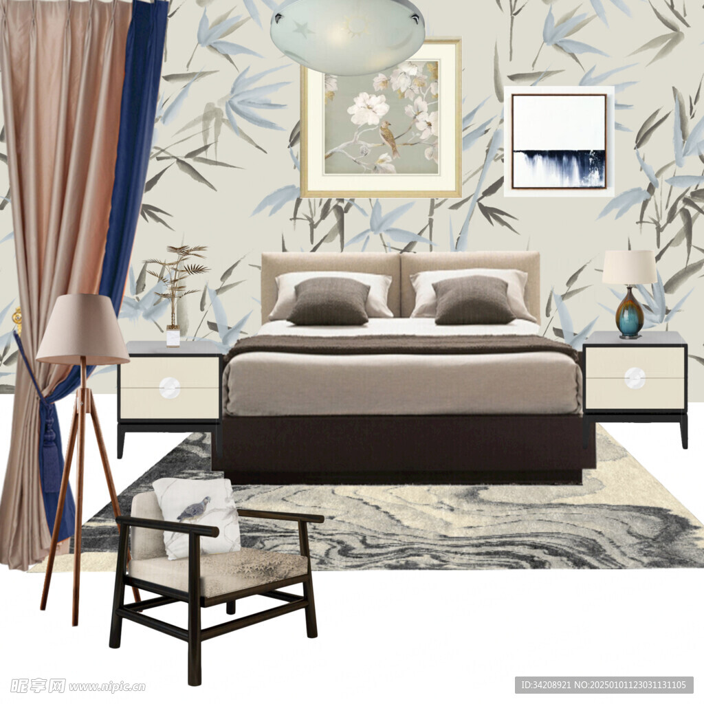 装修乳胶漆北欧家具墙面软装搭配