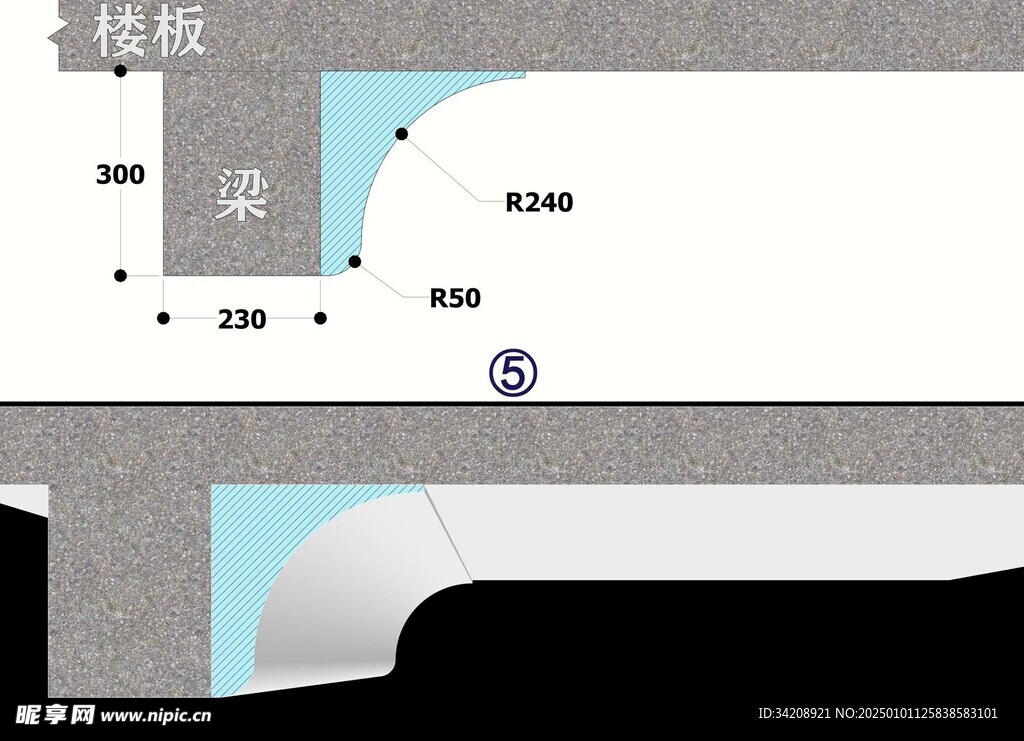 曲弧手法弱化家具装修天花板设计