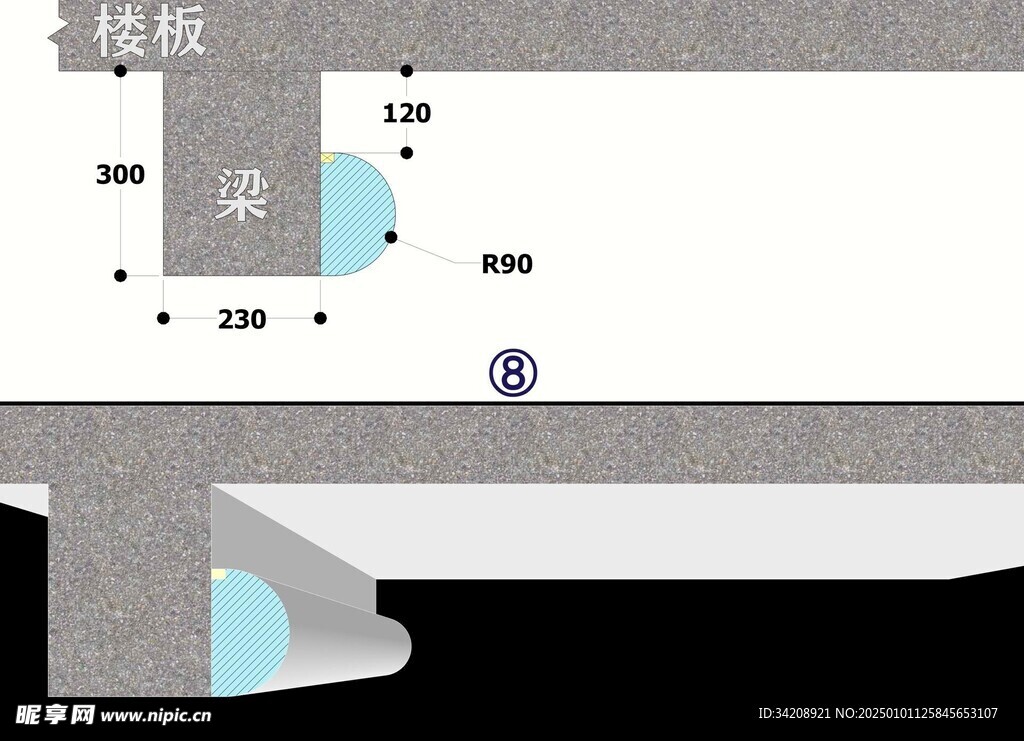 曲弧手法弱化家具装修天花板设计