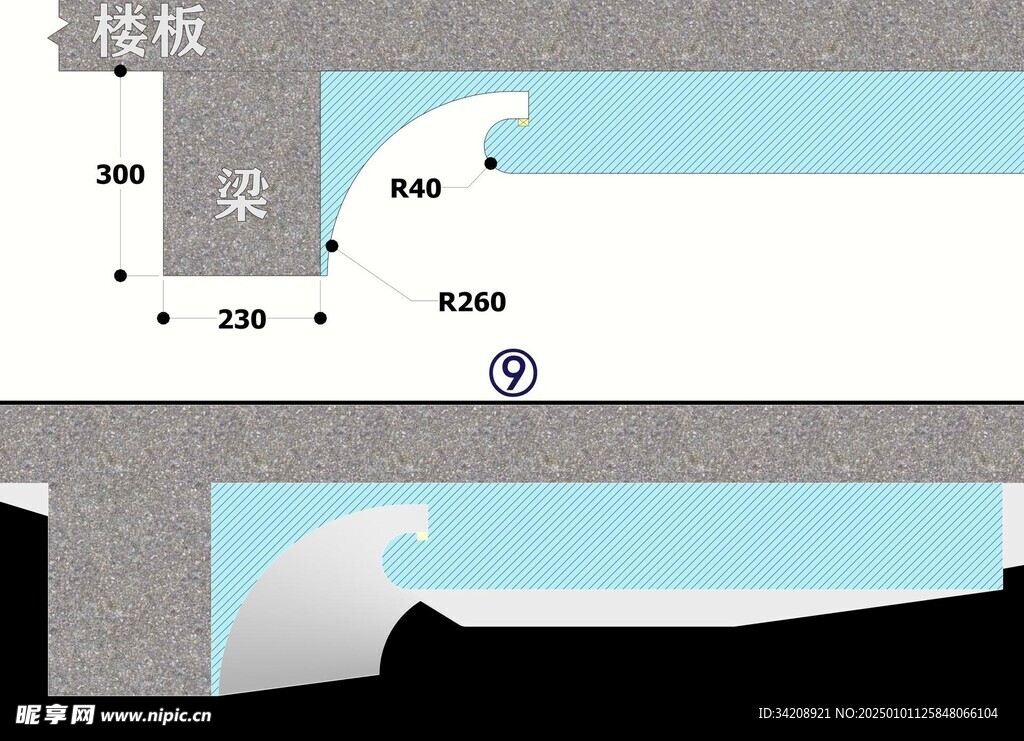 曲弧手法弱化家具装修天花板设计