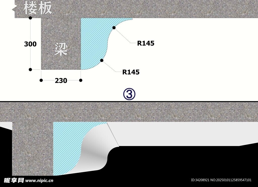 曲弧手法弱化家具装修天花板设计