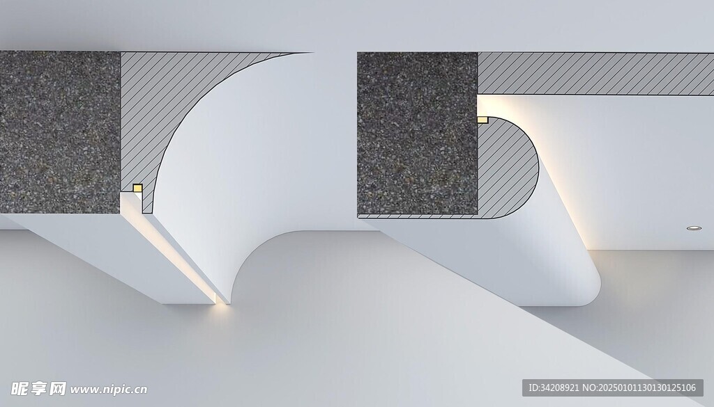 方正尖锐梁变成优美曲线家居装修