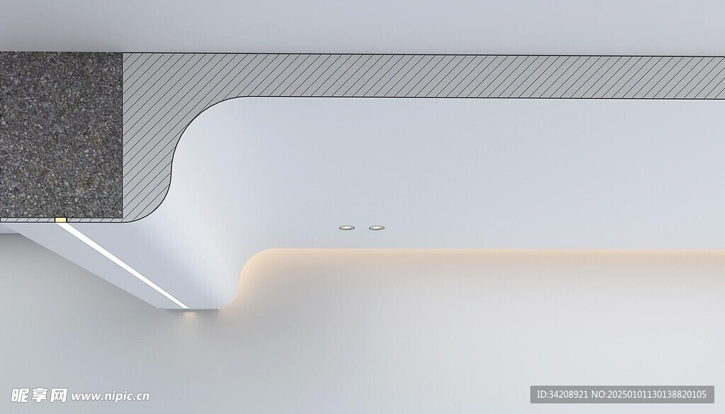 方正尖锐梁变成优美曲线家居装修