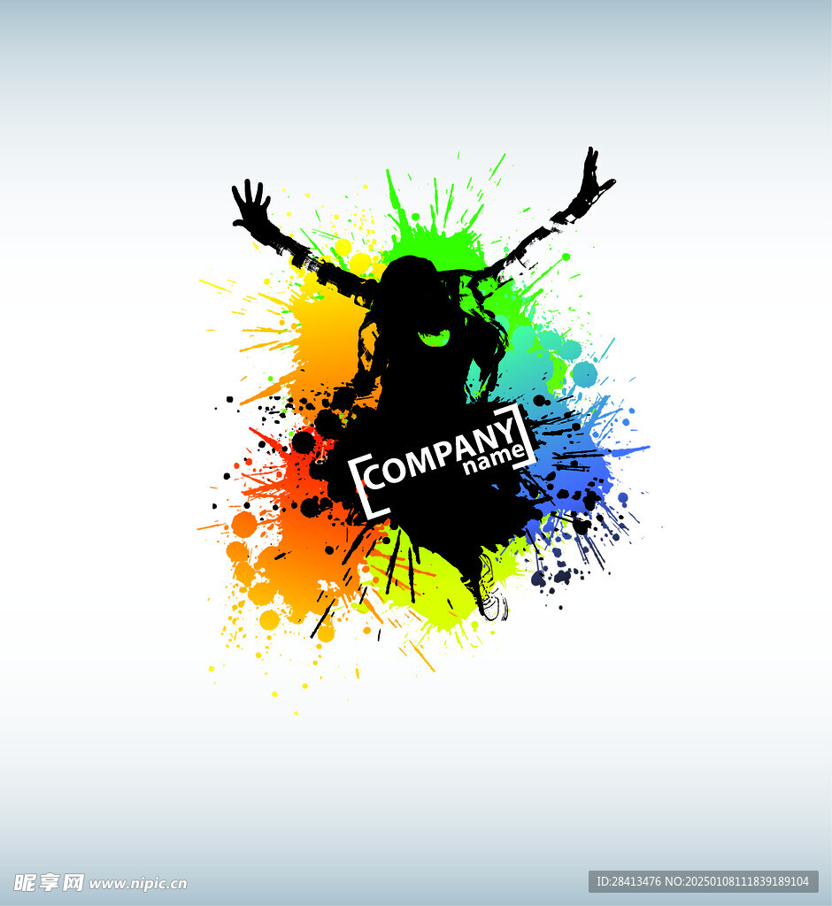 卡通喷墨彩色人物印花设计