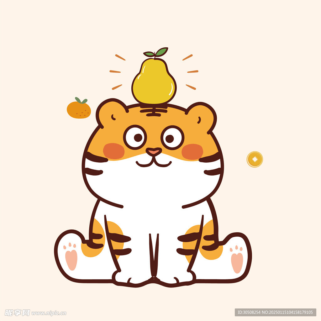 虎萌萌顶水果梨