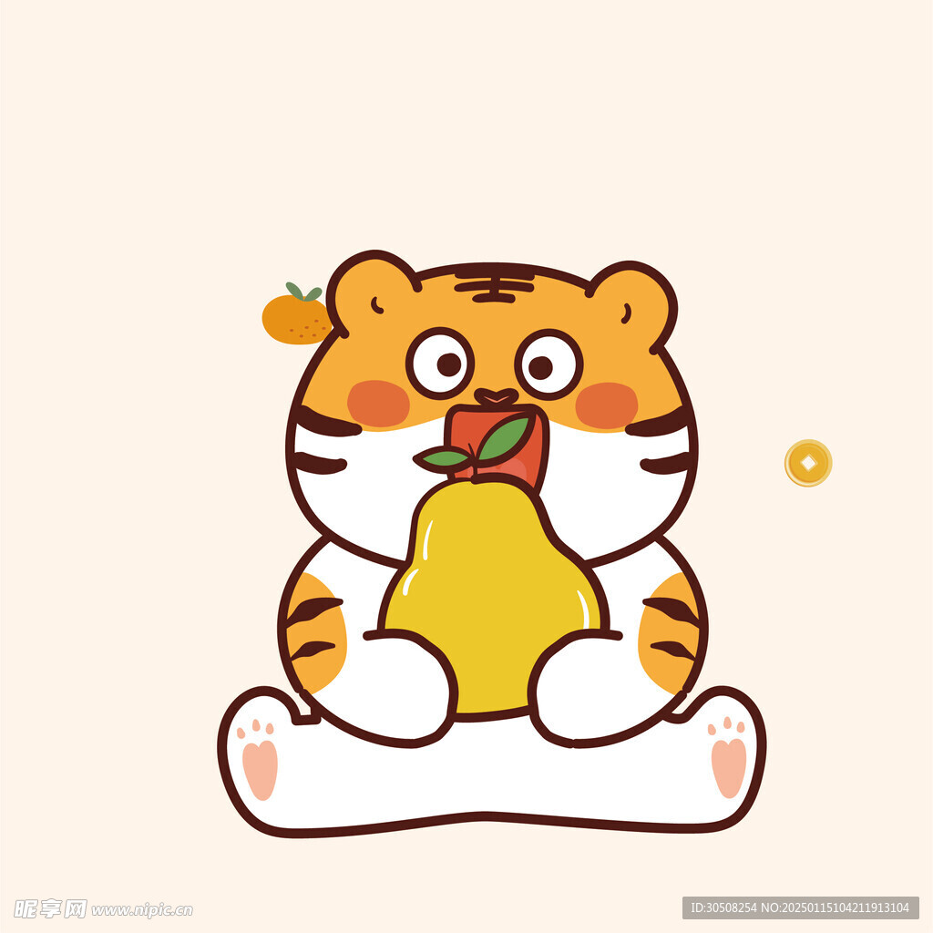 虎萌萌顶水果梨