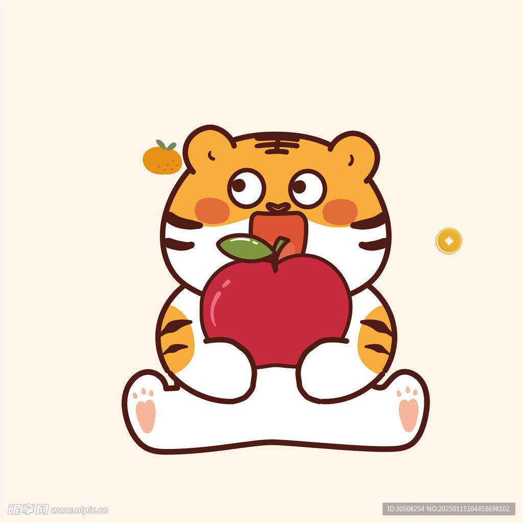 虎萌萌顶水果苹果