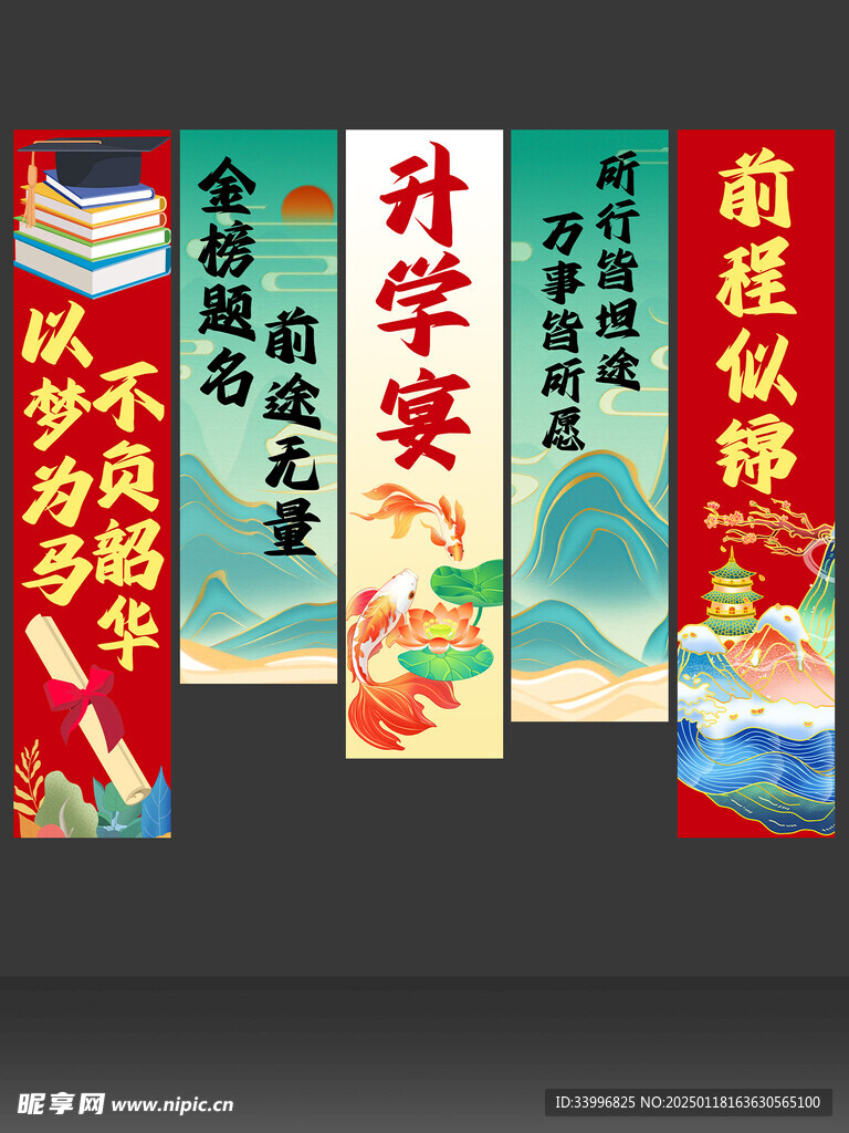 谢师宴升学宴毕业宴喜庆背景墙