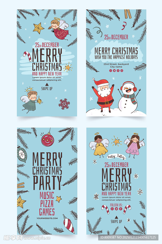 圣诞节快乐卡通海报