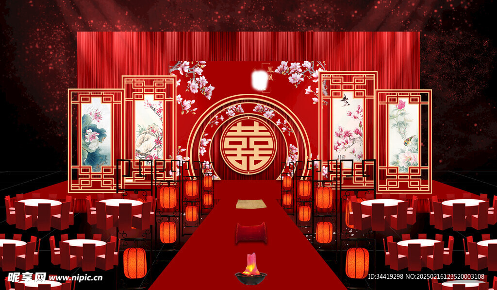 结婚背景效果图