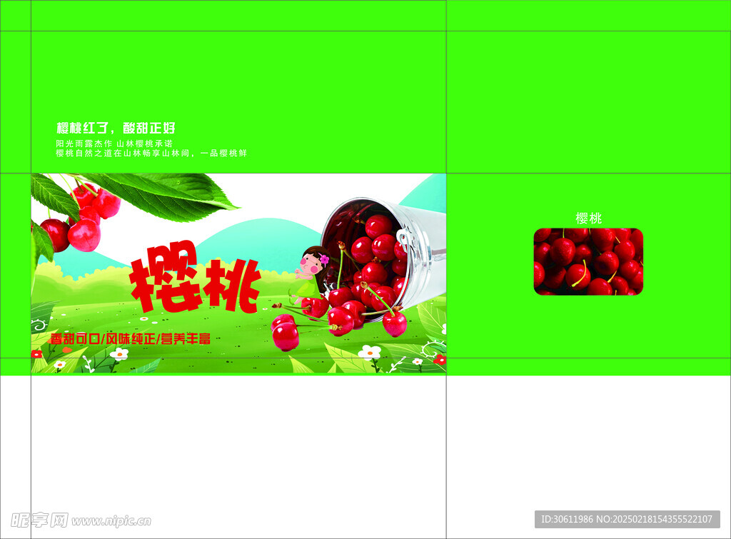 樱桃包装 平面展开图
