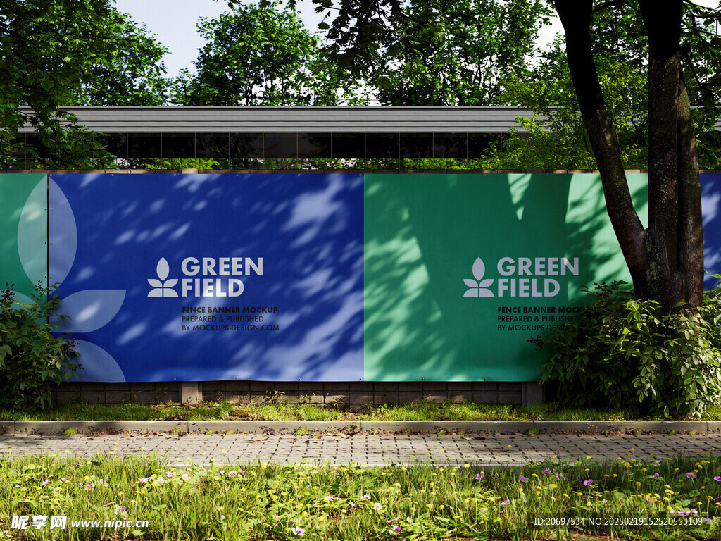 户外围墙广告样机