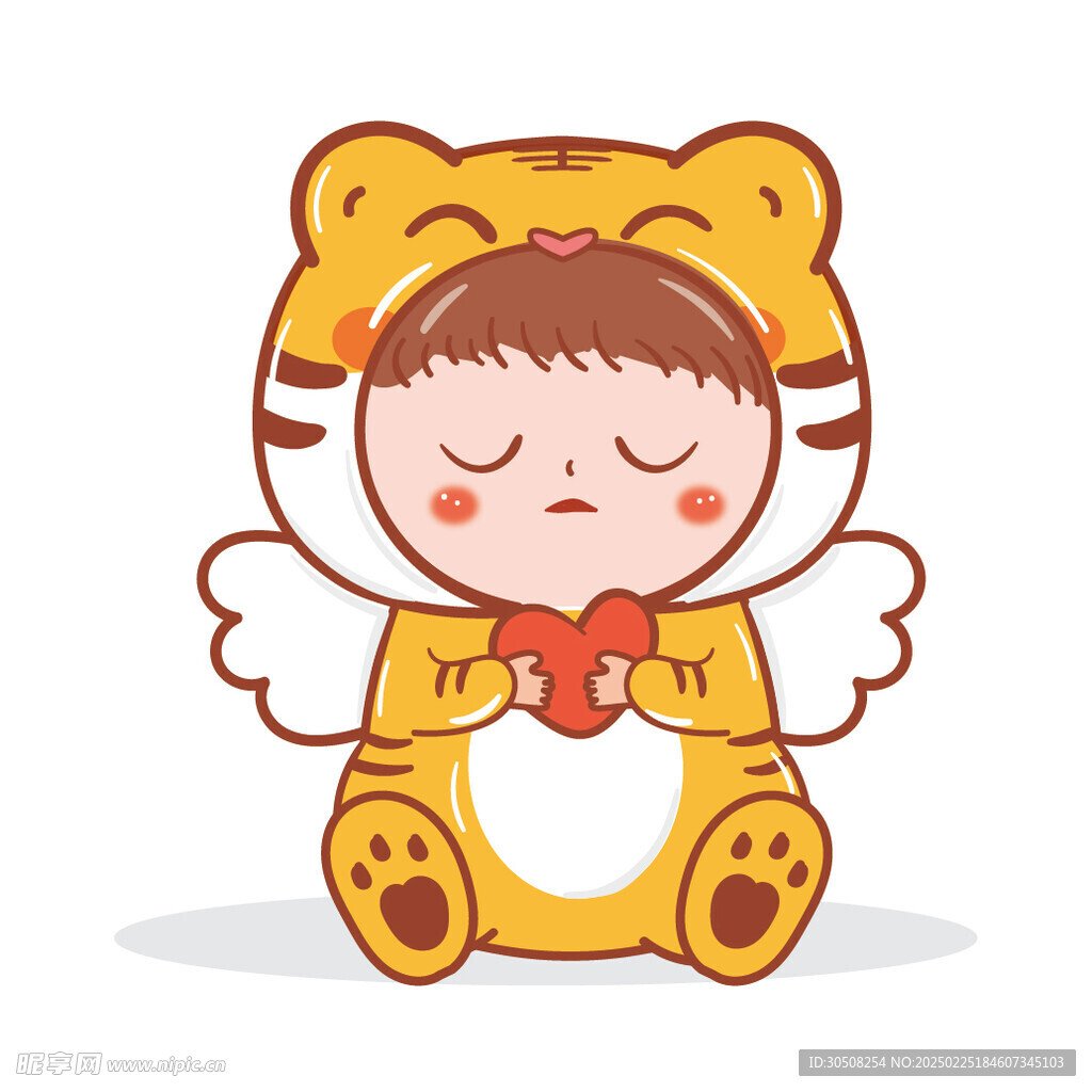 虎宝宝摆件卡通插画