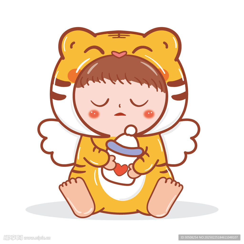 虎宝宝摆件卡通插画