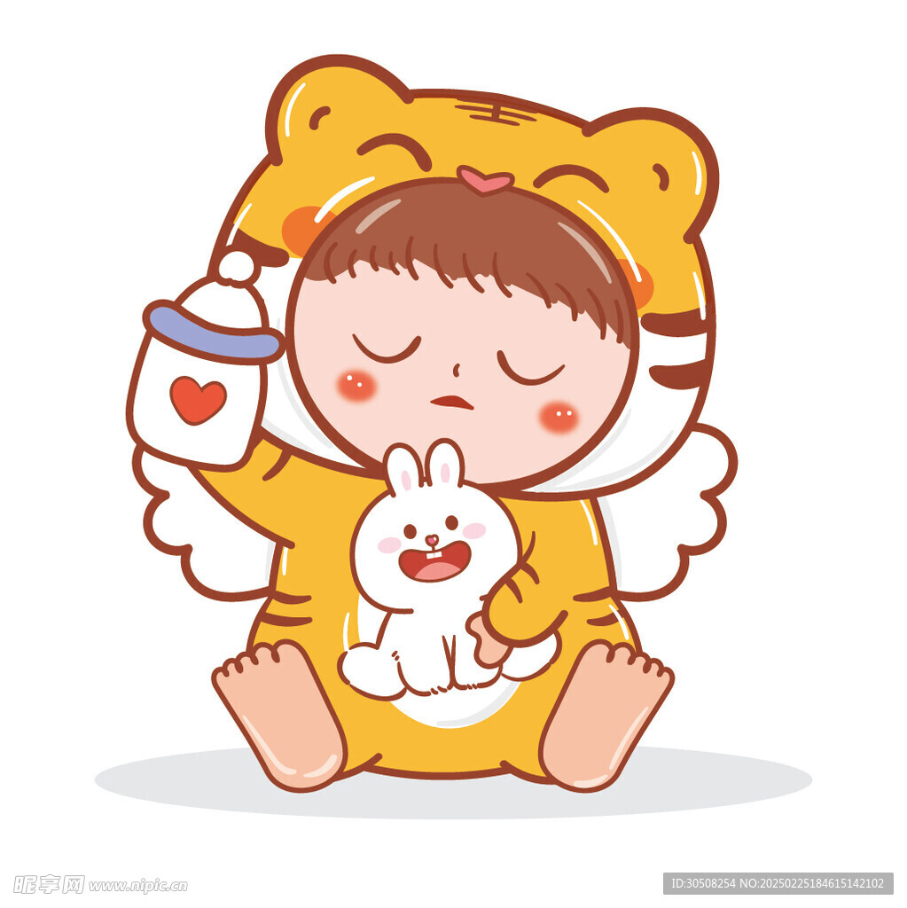 虎宝宝摆件卡通插画