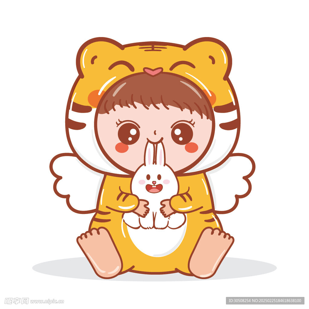 虎宝宝摆件卡通插画