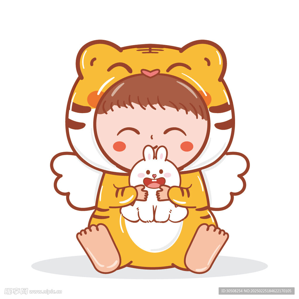 虎宝宝摆件卡通插画