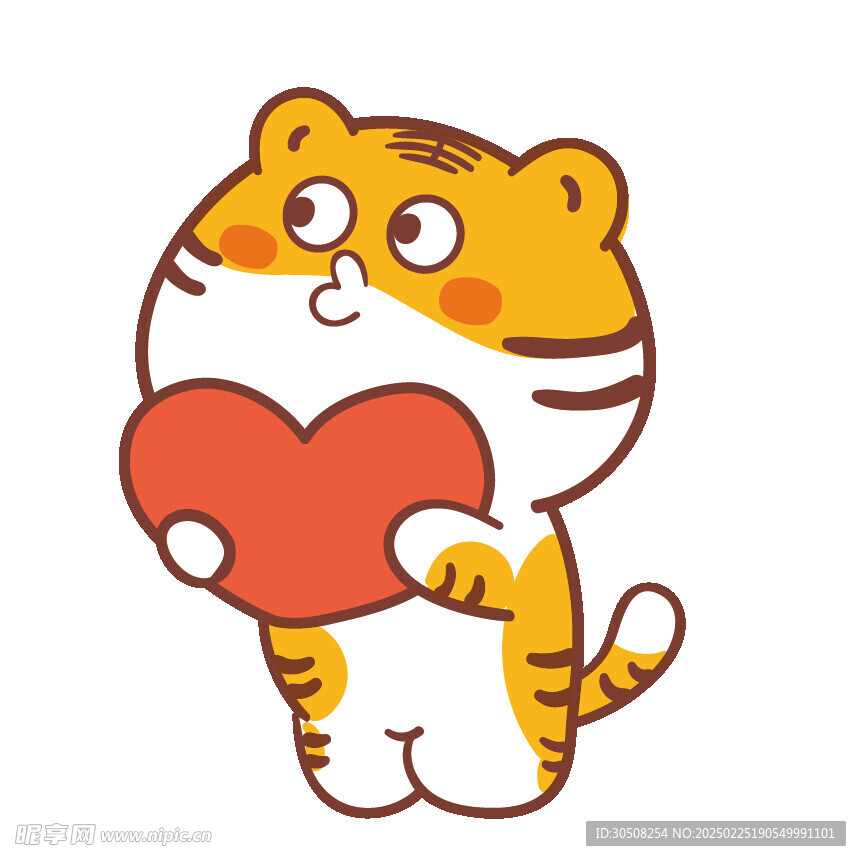 虎萌萌表情卡通插画