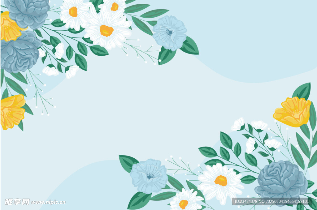 矢量花朵小清新背景