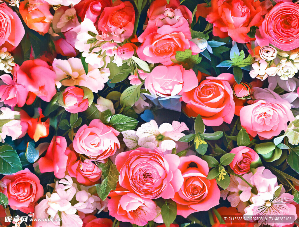 玫瑰花四方连续