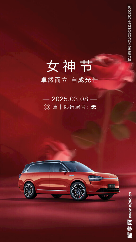 汽车情人节海报