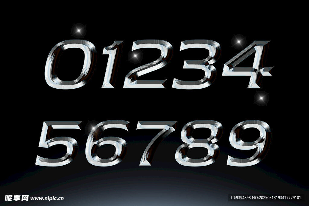 金属水晶数字PSD样机素材