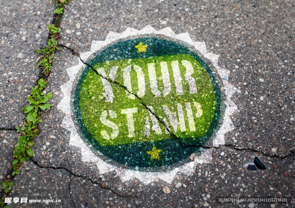 路面油漆喷涂LOGO样机