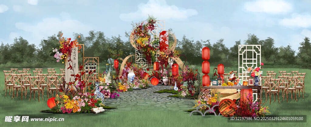 红色中式婚礼效果图