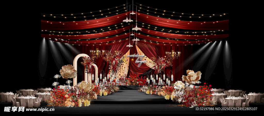 红色婚礼效果图