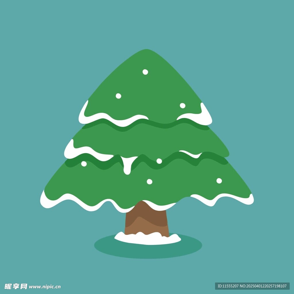 带积雪的圣诞树