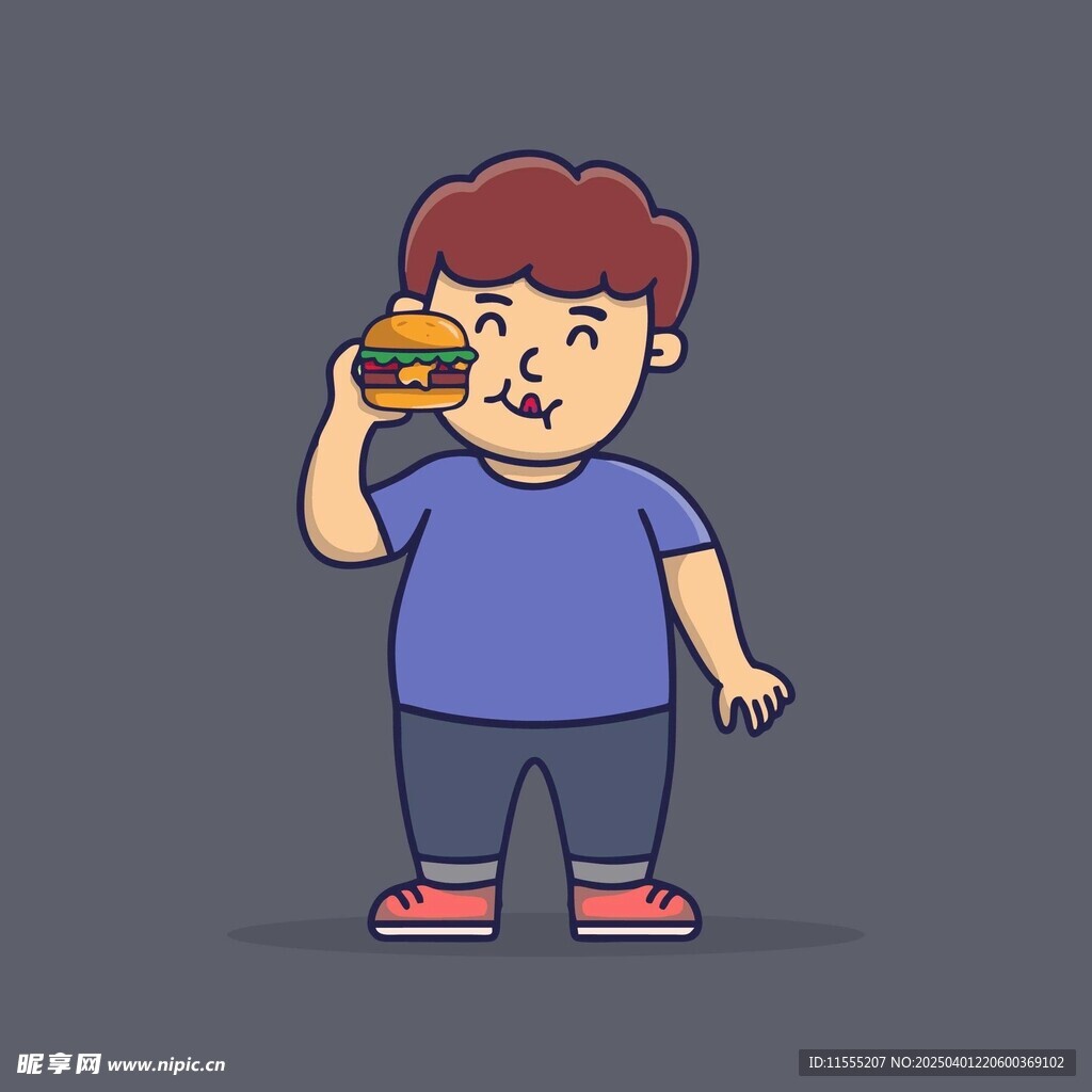 拿着汉堡打电话的男士