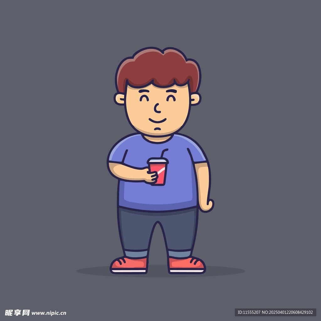 喝可乐饮料的男孩