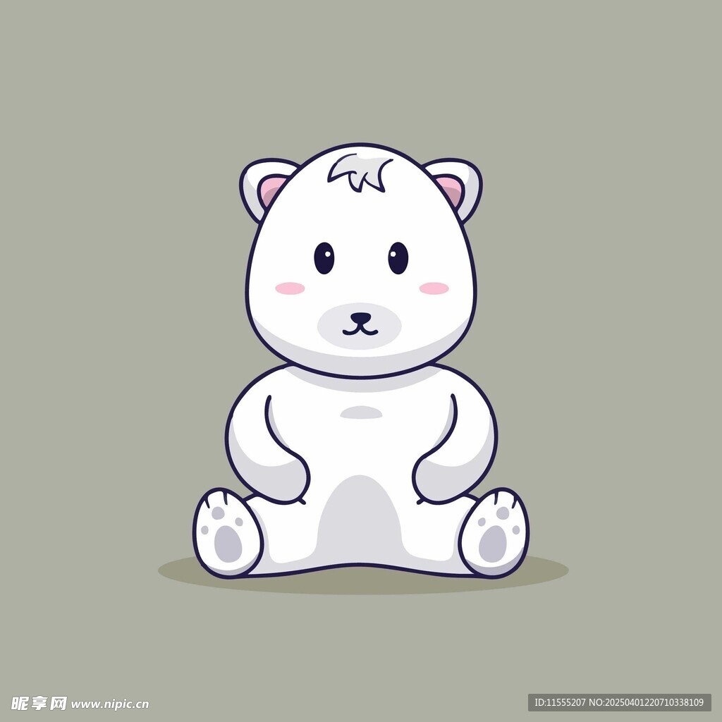 坐着的卡通北极熊