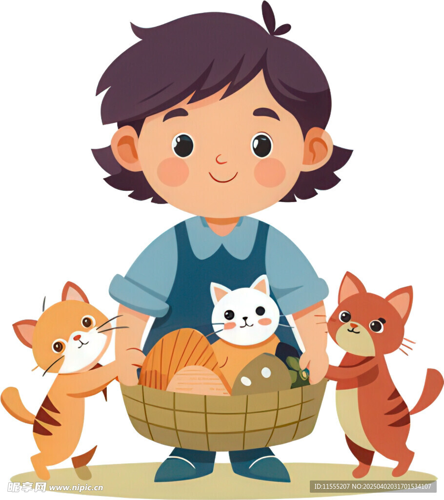 男孩的宠物猫