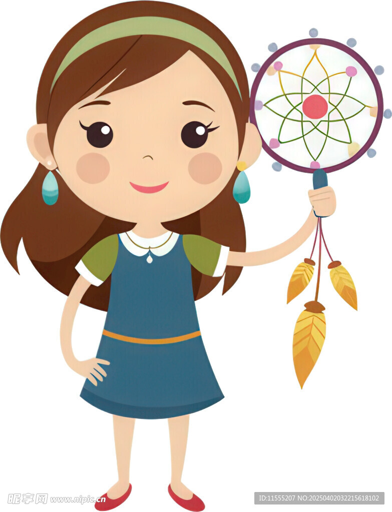 女孩印第安人图腾免抠图