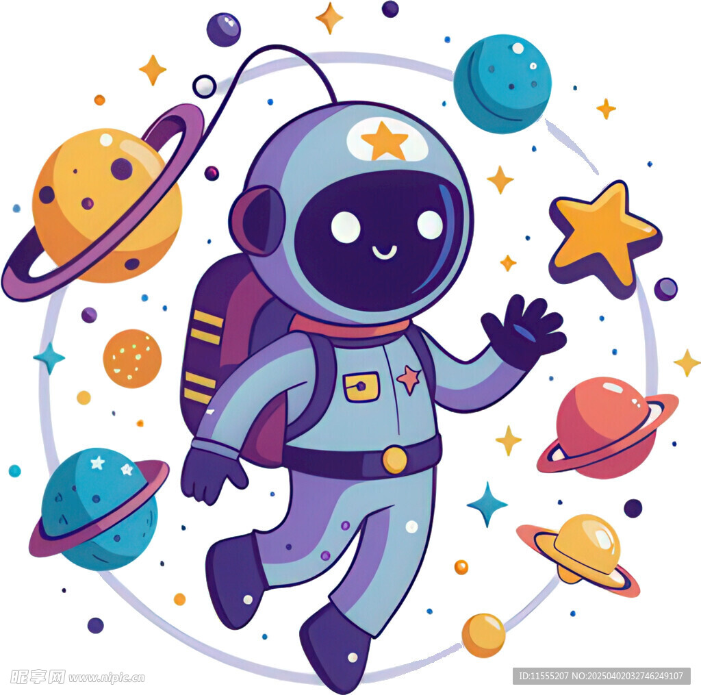 宇航员男孩太空场景酷炫