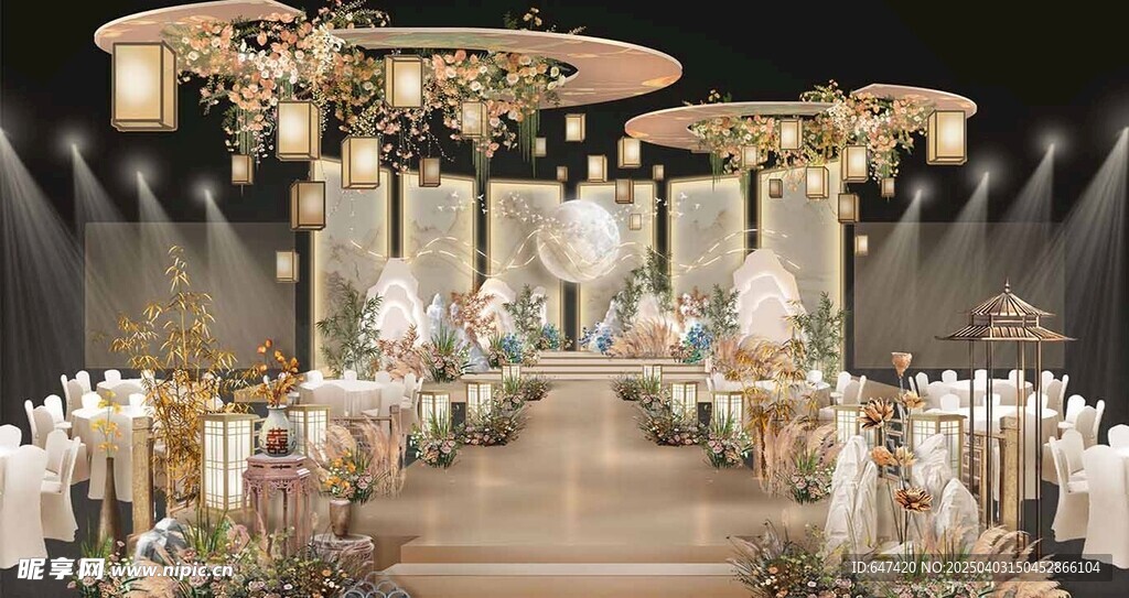 香槟色婚礼舞台婚礼效果图