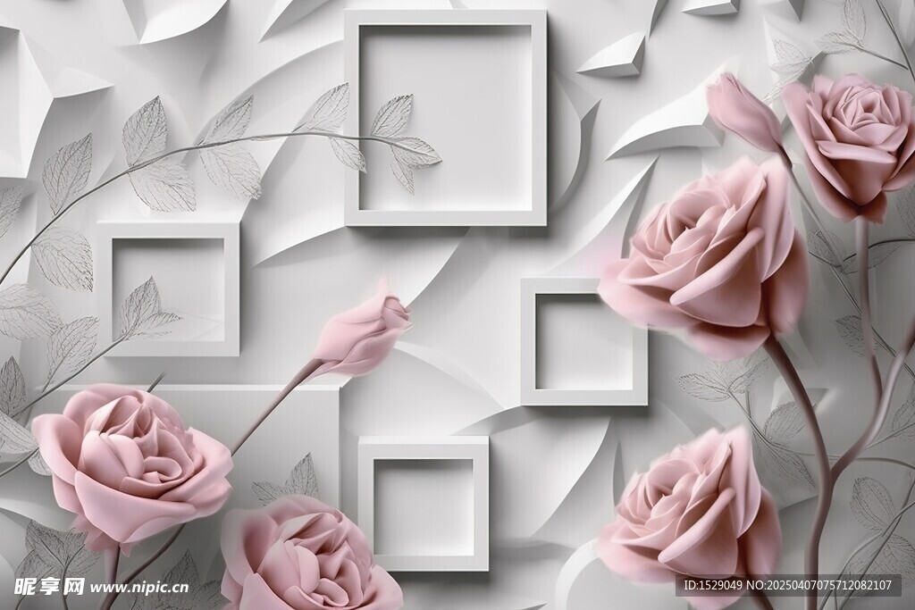 3D花朵背景墙