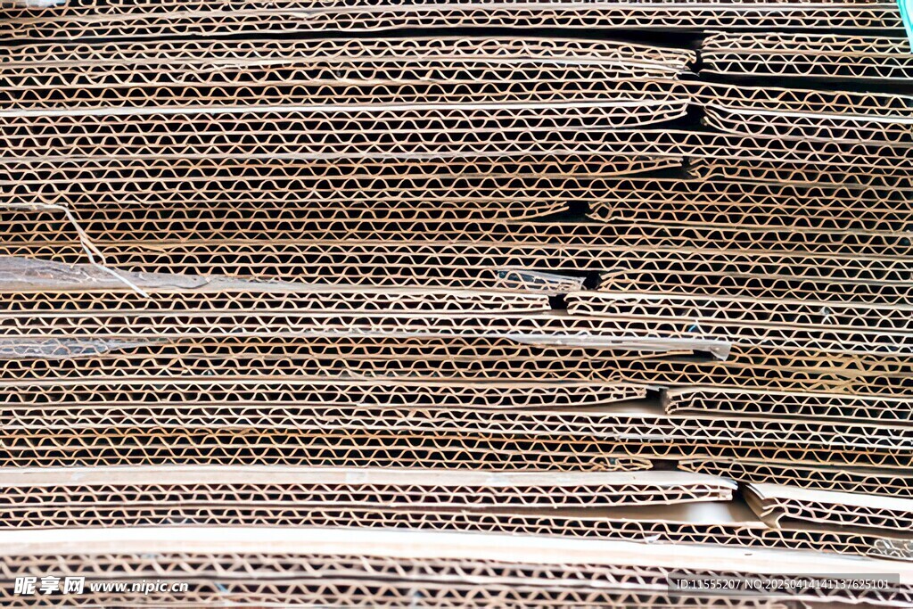 牛皮纸箱瓦楞纸高清素材图