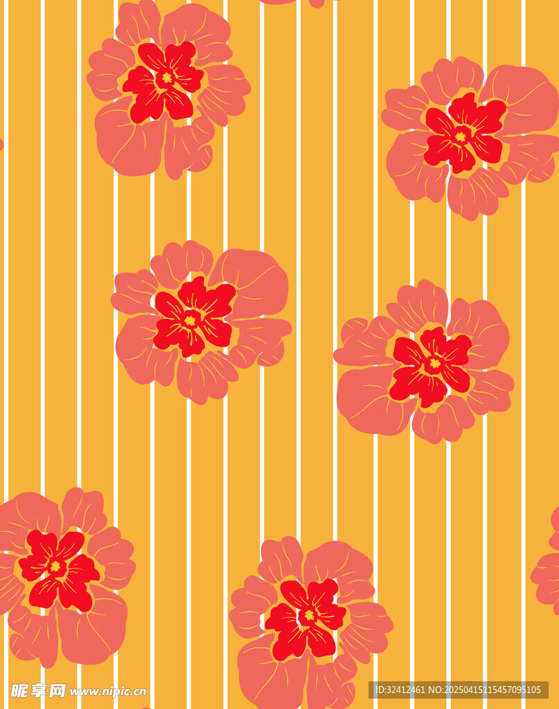 数码印花 小花 花朵 图案 设